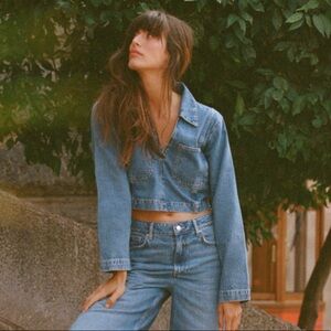 ZARA Denim Crop Shirt